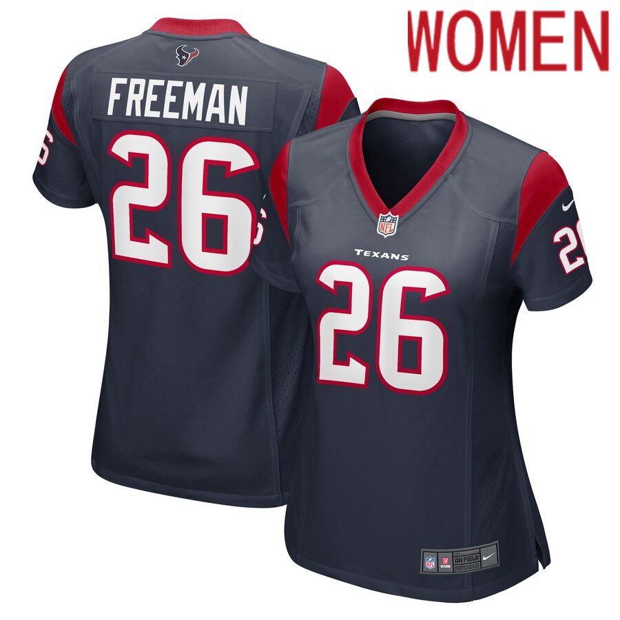 Women Houston Texans #26 Royce Freeman Nike Navy Game Player NFL Jersey
